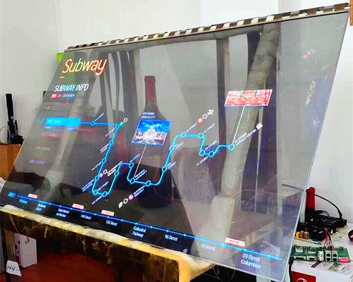 Κίνα Μεγάλη διαφανής οθόνη αφής OLED/λεπτή διαφανής τηλεοπτική οθόνη γυαλιού προμηθευτής